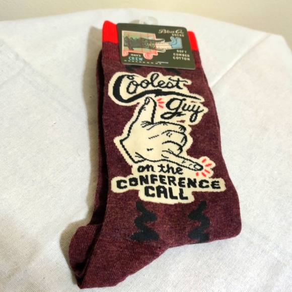 Blue Q Coolest Guy in the Conference Call Crew Socks, NWT - Picture 5 of 9
